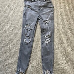 American Eagle Outfitters Ripped Gray Skinny Jeans